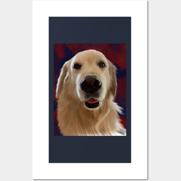 Atticus, the Beautiful Golden Retriever Wall Art by MamaODea